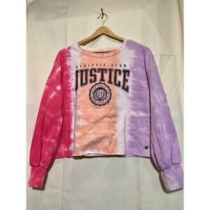 Justice Pink Tie Dye (Size XL plus or 16p/18p) &Black Tie Dye Sweatshirt (18/20)